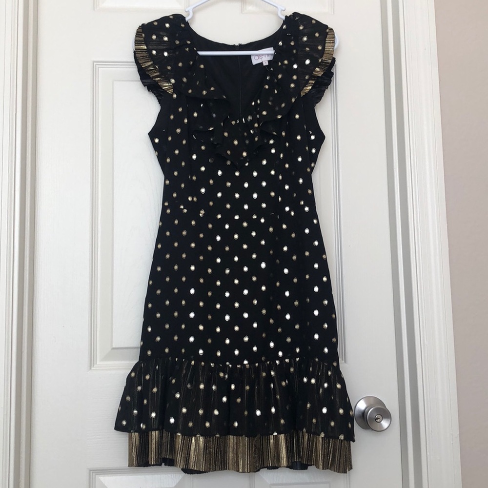 Devlin Metallic Polka Dot Dress